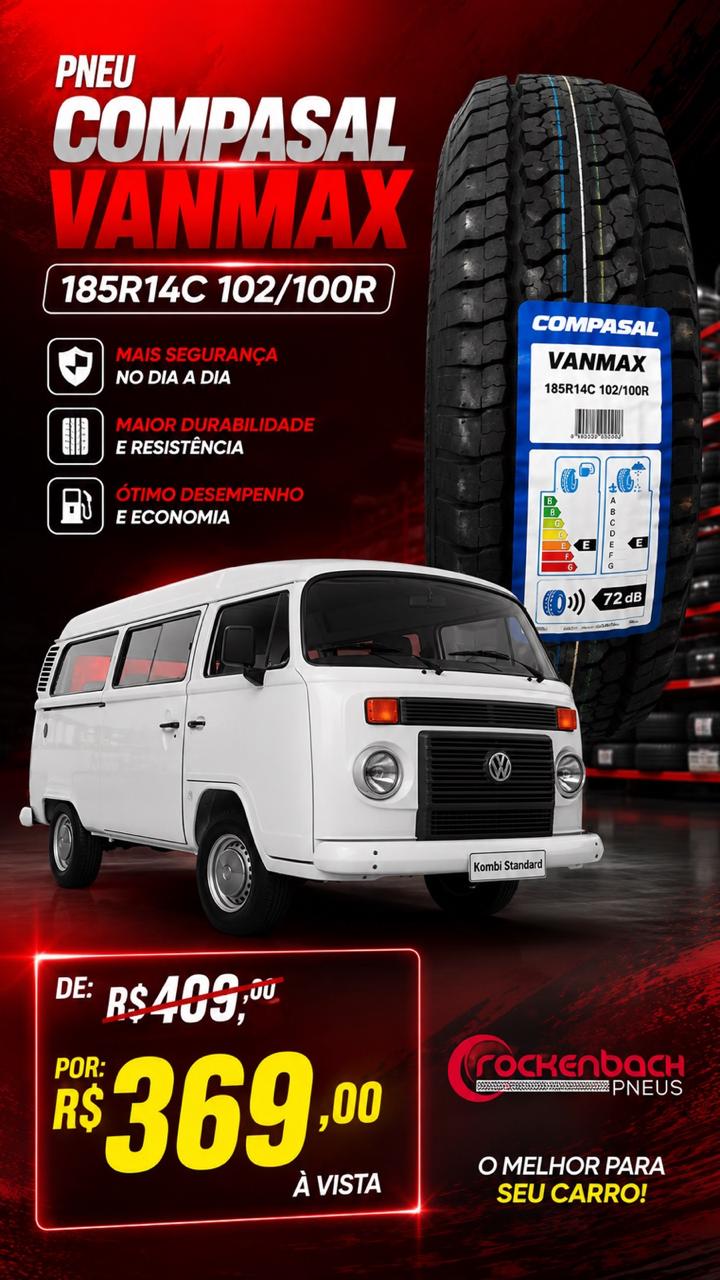 Pneu 185r14c Vanmax Compasal 102/100r 8pr
