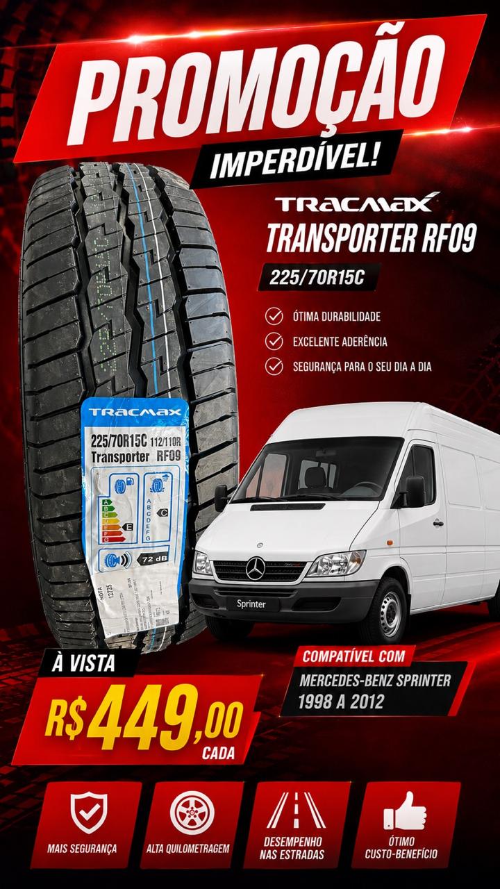 Pneu Carga 225/70r15c 112/110r Tracmax Transporter 8PR